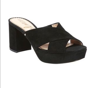 Sam Edelman Chunky Suede Mule Platform Heels